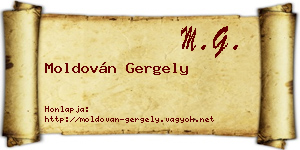 Moldován Gergely névjegykártya